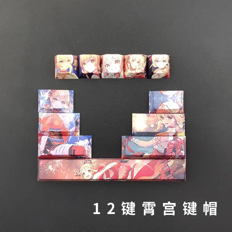 Cartoon Anime Genshin Impact xiao keycap Mechanical keyboard replacement key PBT thermal sublimation original factory height