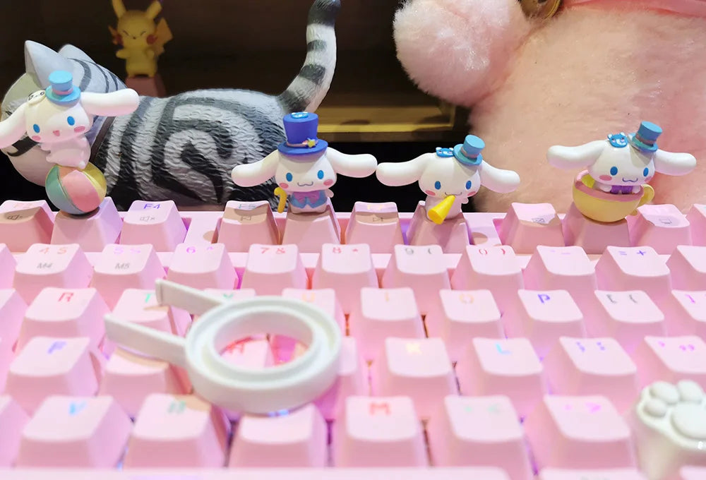 Sanrio Kawaii Cinnamorol Keycaps Mechanical Keyboard Caps Hello Kitty Pochacco Mx Axis Personalized Cartoon Esc Diy Key Cap Game
