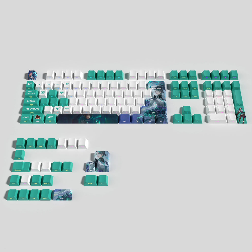 Valorant Keycap PBT OEM 10/14/29/108 Key Sage Artisan Keycap Set Custom Gamer Keyboard Accessories Mechanical Keyboard Gifts