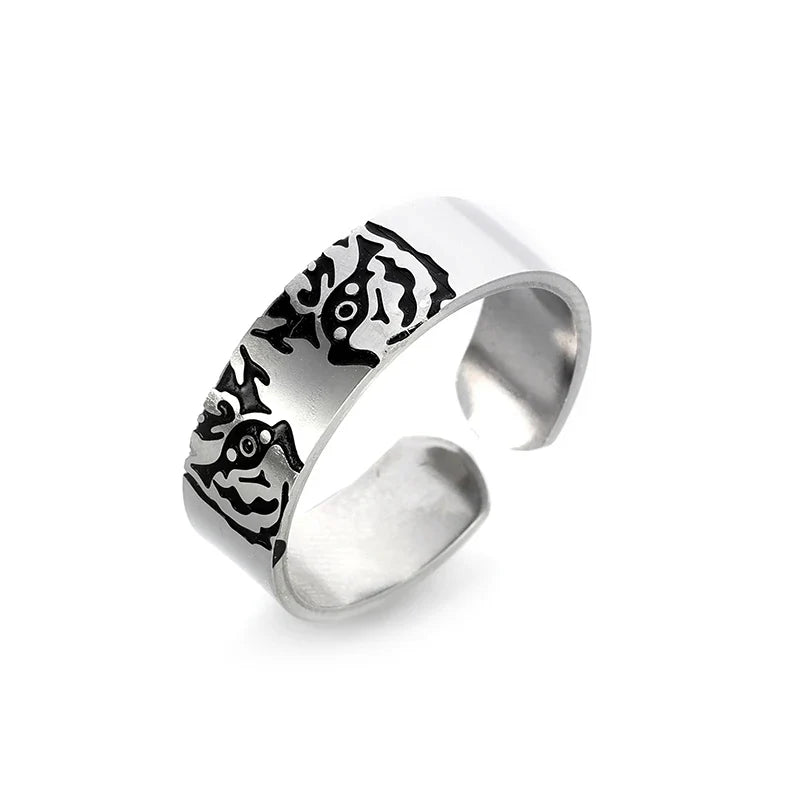 Retro Domineering Ethnic Style Fire-Breathing Dragon Ring Men\\'s Charm Open Ring Punk Motorcycle Rider Jewelry Accessories
