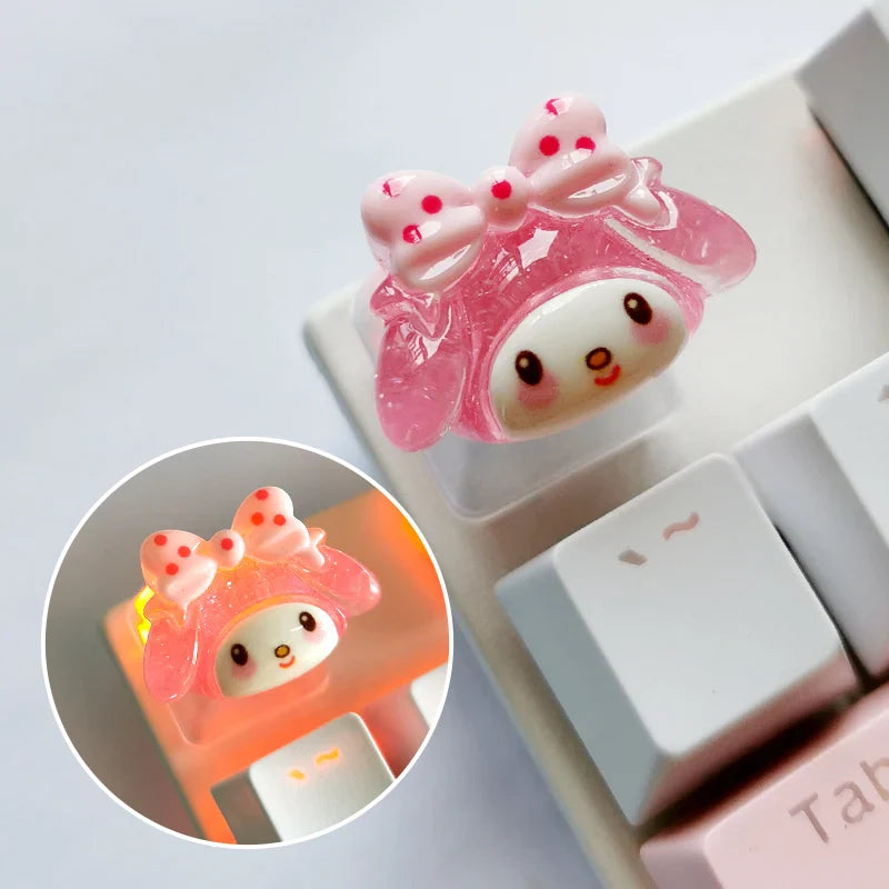 DIY Keycap Cute Cartoon Melody Coolomey Translucent Cross Mechanical Keyboard ESC Base Translucent Keycap