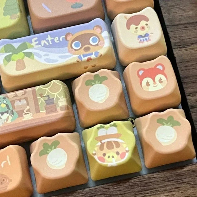 142 Keys Customized Gift Cute Cat keycaps New MAO Keycaps Square Thermal Sublimation Mechanical Keyboard 2.25 U 2.75U for Alice