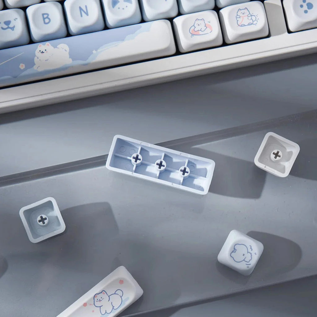 95Keys MOA Profile Keycaps Cartoon Dog Cat Theme PBT Key Caps for GMK67 GMK87 61/64/68/84/75/87 Keys Gaming Mechanical Keyboard