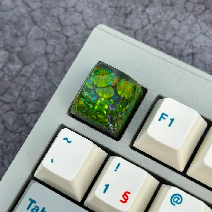 Creative Mushroom World Keycaps Resin SA Height Mechanical Keyboard Accessory Personalized Translucent Custom ESC Keys Gifts