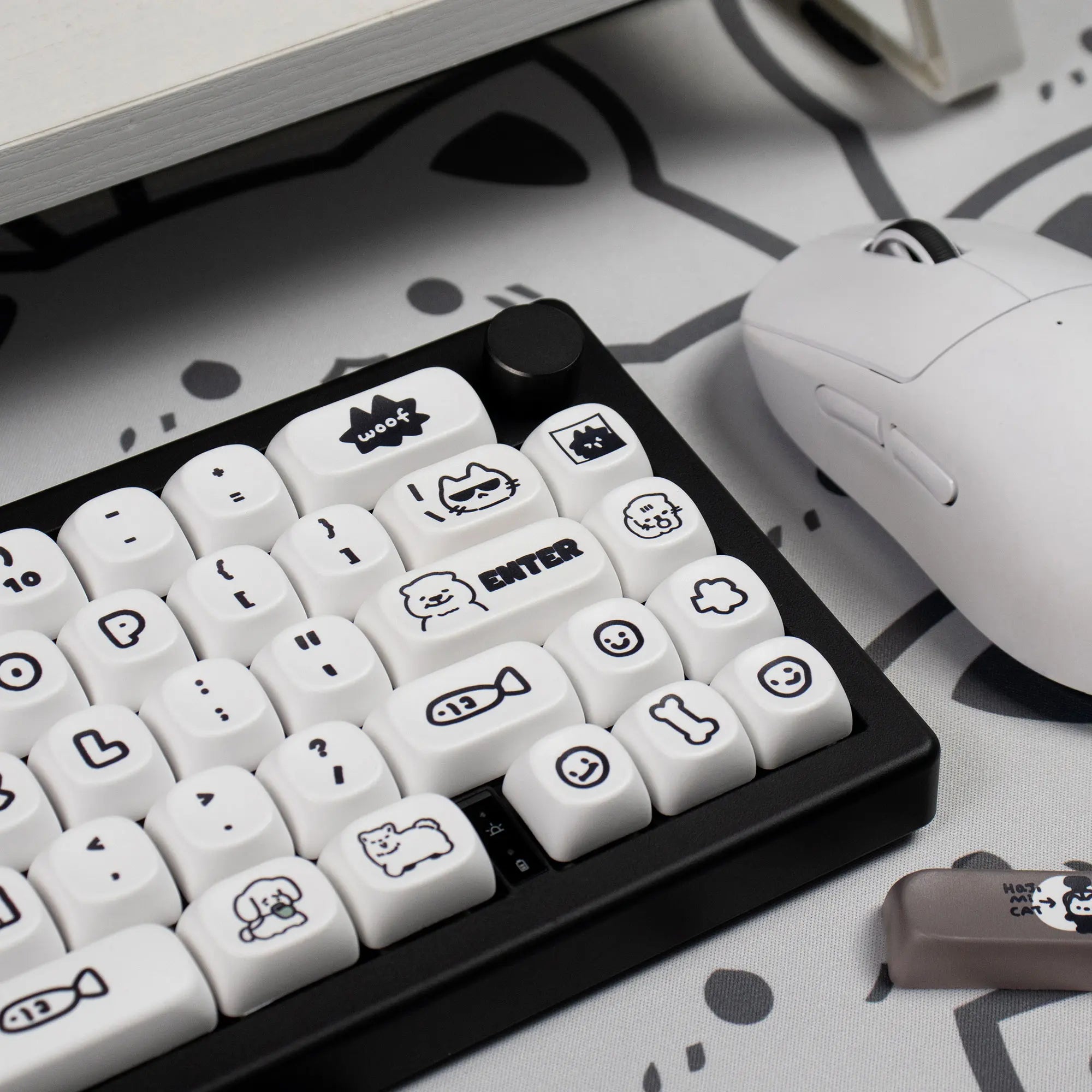 Cats and Puppies Keycaps MOA Profile Thermal Sublimation PBT Keycaps Personalized Cute Keycap For 64/104/108 Mechanical keyboard