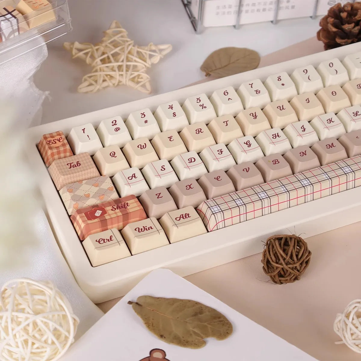 Autumn Colors of England Theme Keycaps Set PBT Keyboard Caps Custom 152 Keys Cherry Profile  Keycaps for Mechanical Keyboard