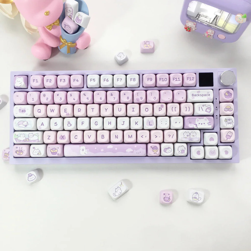 132Keys MOA Profile Keycaps Cartoon PBT Key Caps for 61/64/68/78/84/87/96/104/108 Keys Gaming Mechanical Keyborad MX Swtiches