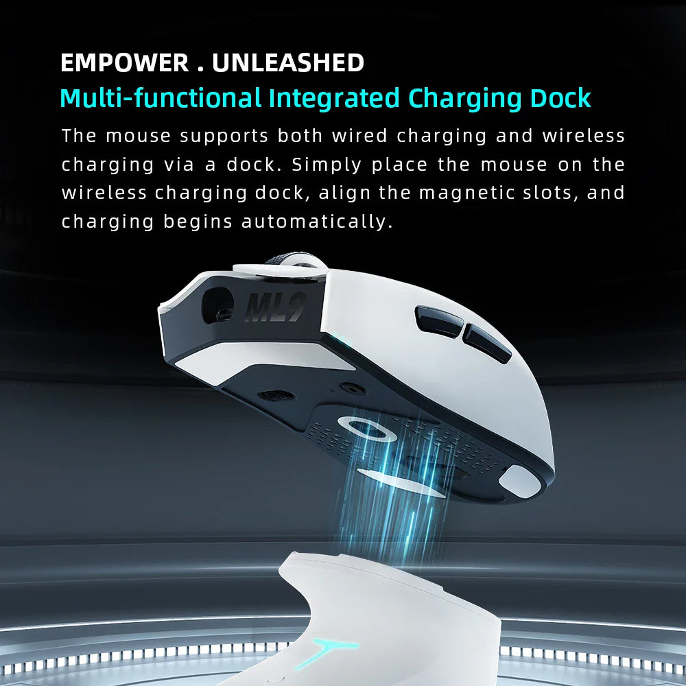 Thunderobot ML903 Mini NearLink Gaming Mouse Tri-Mode Bluetooth Wireless Mouse 30000 DPI Charging Base For Pc Gamer Kit Laptop